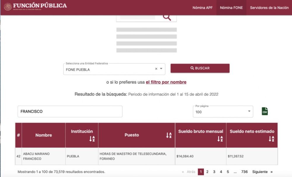 Mi Portal FONE Federal: Consulta de Nóminas